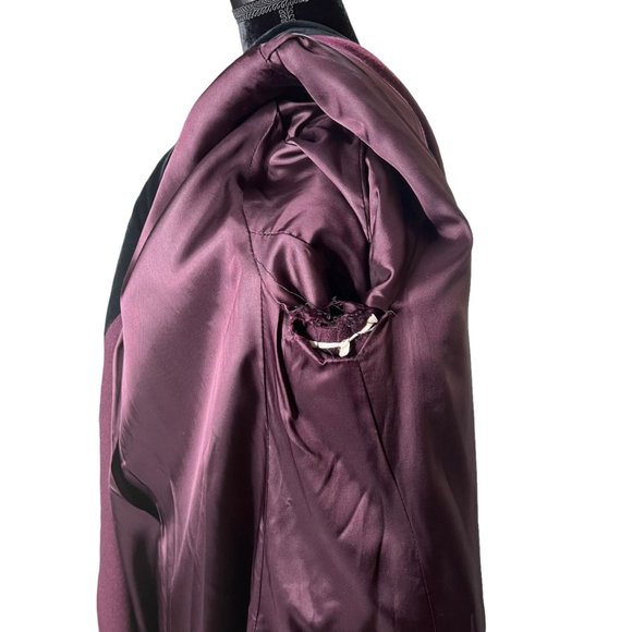 Larry Levine Jacket Womens XL Purple Wool Trench Coat Long Vintage - Picture 8 of 16